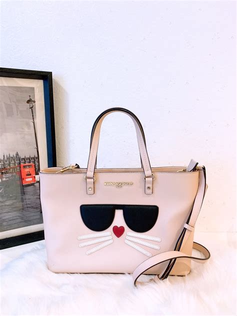 karl lagerfeld cat face tote.